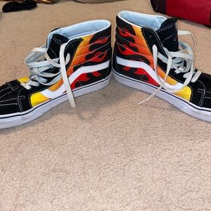 High top flame old skool vans